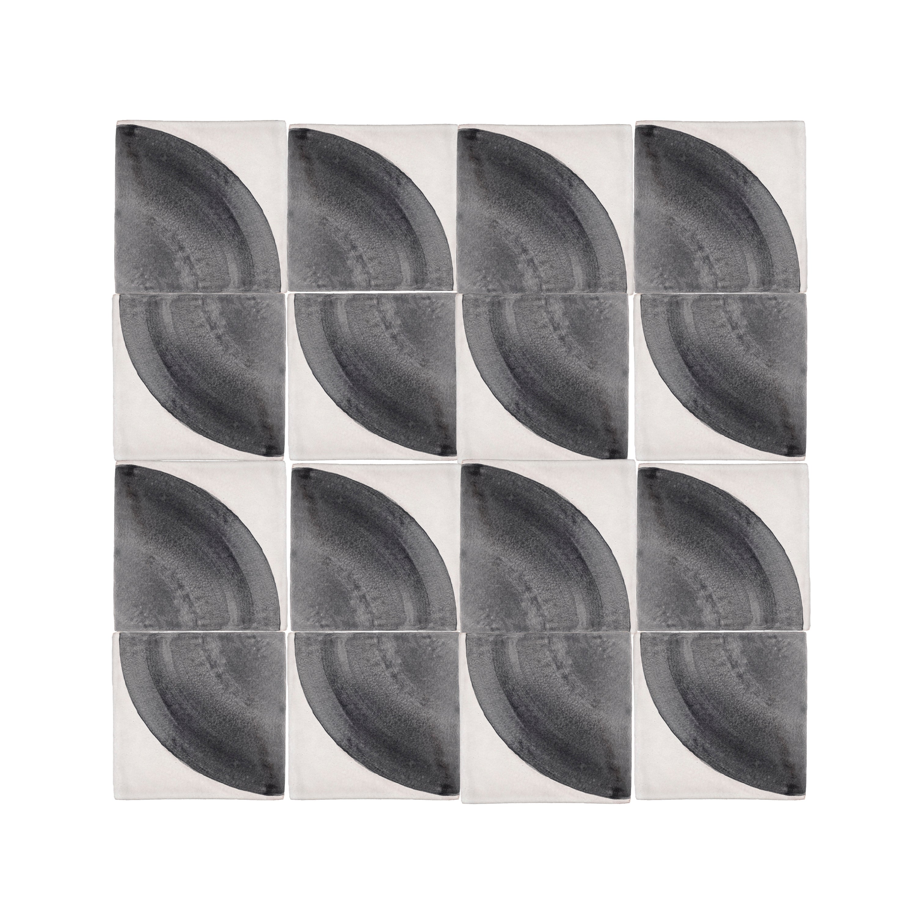 Crest Black 6x6 Hand Painted Artisan Ceramic Tile-Main Inventory-All Products,Patterns-Riad Tile