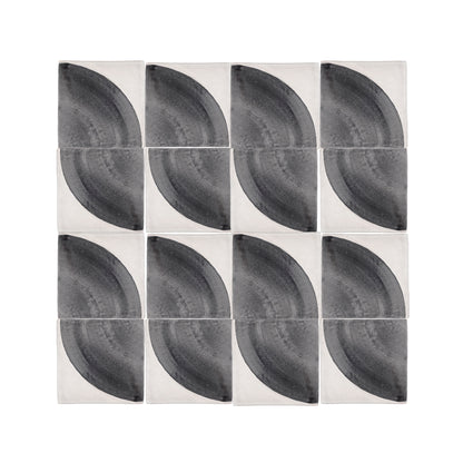 Crest Black 6x6 Hand Painted Artisan Ceramic Tile-Main Inventory-All Products,Patterns-Riad Tile