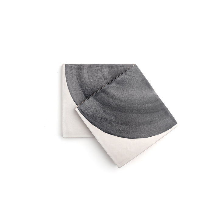 Crest Black 6x6 Hand Painted Artisan Ceramic Tile-Main Inventory-All Products,Patterns-Riad Tile