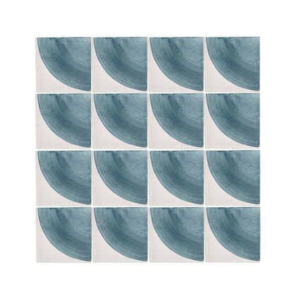 Crest Blue 6x6 Hand Painted Artisan Ceramic Tile-Main Inventory-All Products,Patterns-Riad Tile