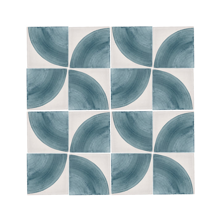 Crest Blue 6x6 Hand Painted Artisan Ceramic Tile-Main Inventory-All Products,Patterns-Riad Tile