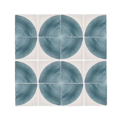 Crest Blue 6x6 Hand Painted Artisan Ceramic Tile-Main Inventory-All Products,Patterns-Riad Tile