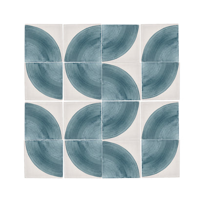 Crest Blue 6x6 Hand Painted Artisan Ceramic Tile-Main Inventory-All Products,Patterns-Riad Tile