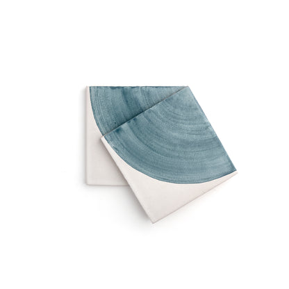 Crest Blue 6x6 Hand Painted Artisan Ceramic Tile-Main Inventory-All Products,Patterns-Riad Tile