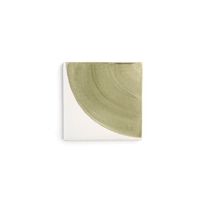 Crest Green 6x6 Hand Painted Artisan Ceramic Tile-Main Inventory-All Products,Patterns-Riad Tile