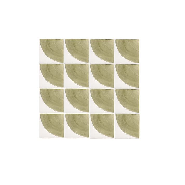 Crest Green 6x6 Hand Painted Artisan Ceramic Tile-Main Inventory-All Products,Patterns-Riad Tile