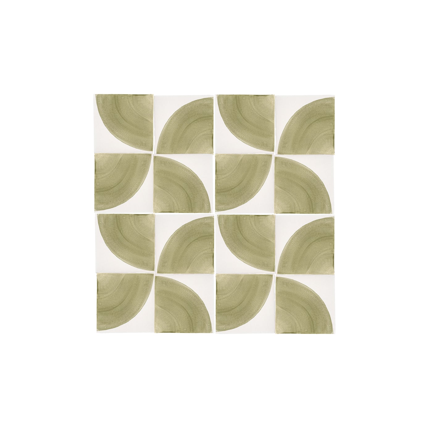 Crest Green 6x6 Hand Painted Artisan Ceramic Tile-Main Inventory-All Products,Patterns-Riad Tile