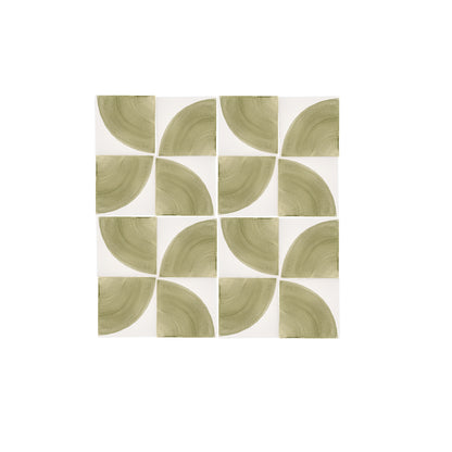 Crest Green 6x6 Hand Painted Artisan Ceramic Tile-Main Inventory-All Products,Patterns-Riad Tile