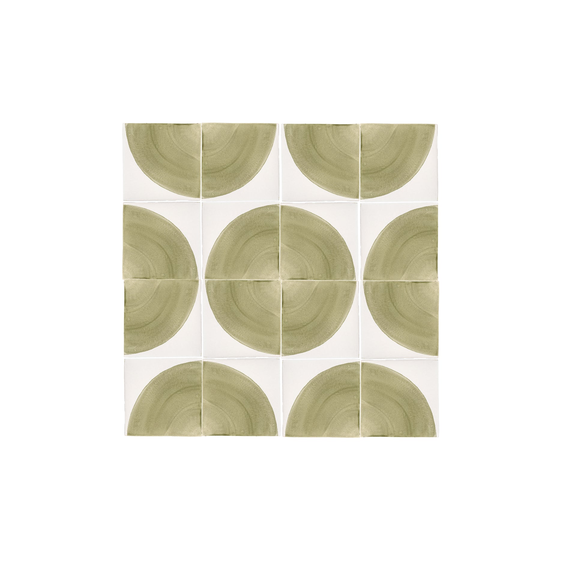 Crest Green 6x6 Hand Painted Artisan Ceramic Tile-Main Inventory-All Products,Patterns-Riad Tile