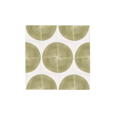 Crest Green 6x6 Hand Painted Artisan Ceramic Tile-Main Inventory-All Products,Patterns-Riad Tile