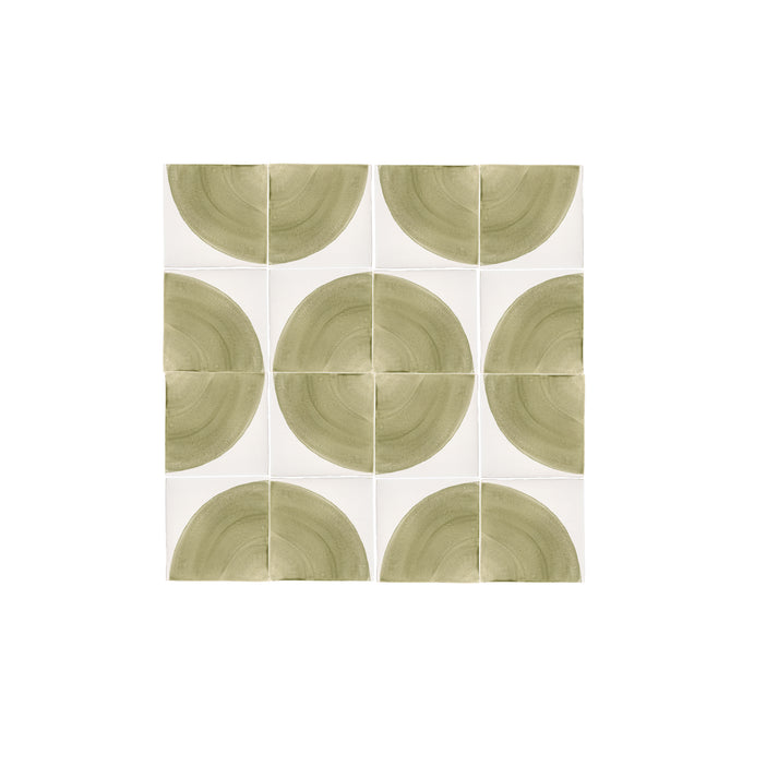 Crest Green 6x6 Hand Painted Artisan Ceramic Tile-Main Inventory-All Products,Patterns-Riad Tile