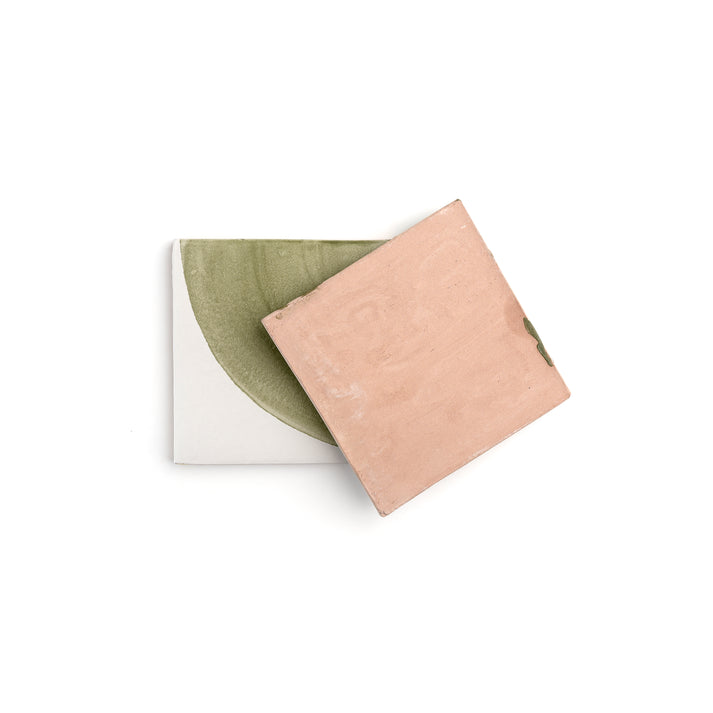 Crest Green 6x6 Hand Painted Artisan Ceramic Tile-Main Inventory-All Products,Patterns-Riad Tile