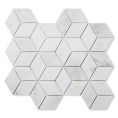 Casablanca Carrara Diamond Mosaic Marble Tile | Honed