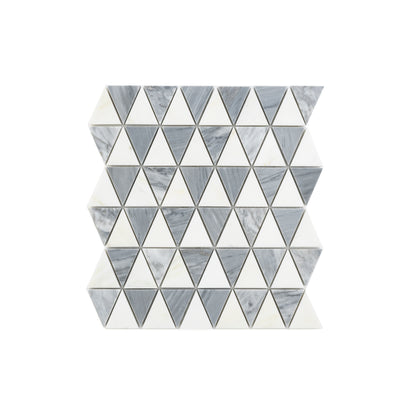 Diamond Casablanca Carrara & Bardiglio Grey Marble Mosaic | Honed-Main Inventory-All Products,Natural Stone,New Arrivals-Riad Tile