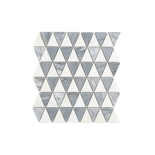 Diamond Casablanca Carrara & Bardiglio Grey Marble Mosaic | Honed-Main Inventory-All Products,Natural Stone,New Arrivals-Riad Tile