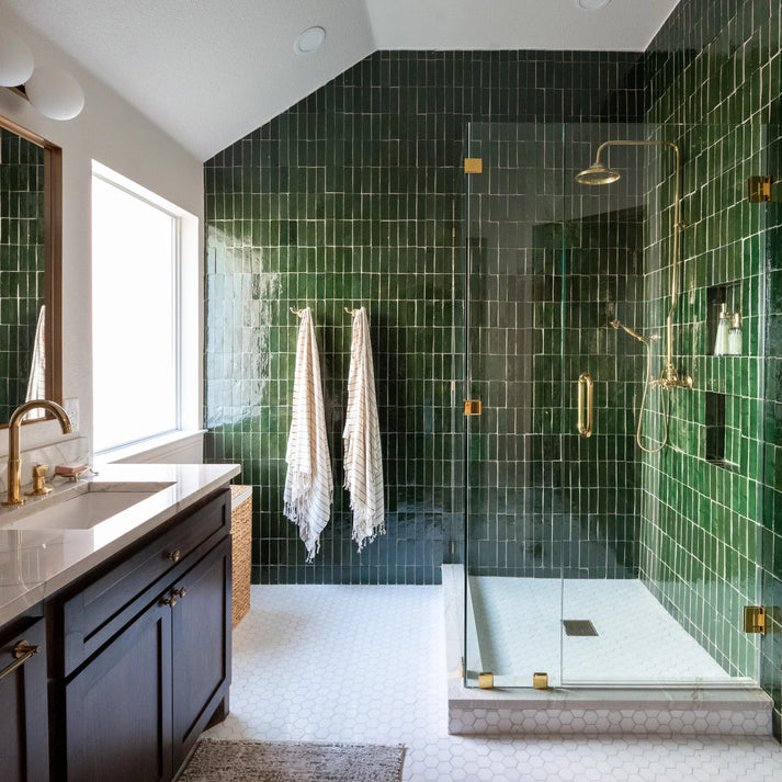 Emerald Green 2x6 Thin Bejmat Zellige Tile-Main Inventory-All Products,Solids,Zellige Tile-Riad Tile