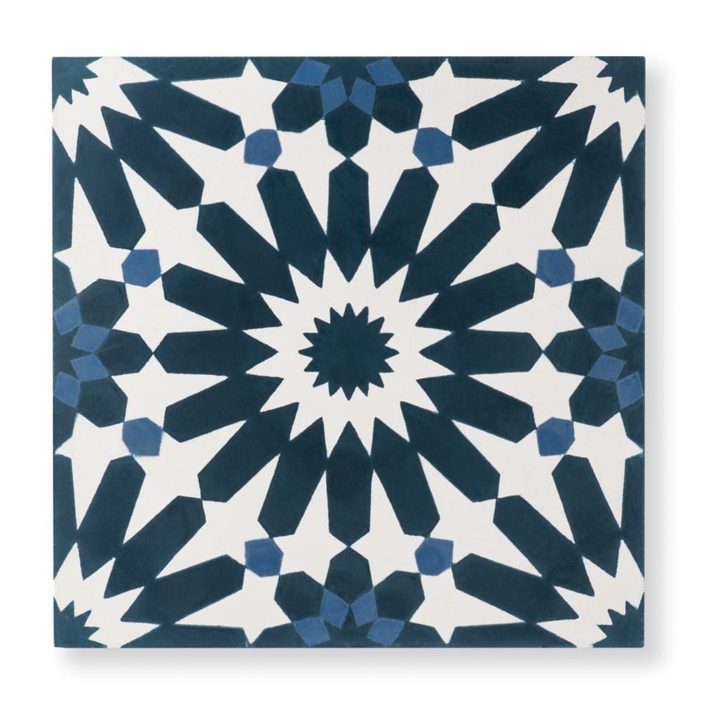 Sample: Erizo Blue Cement Tile-Sample-Sample-Riad Tile