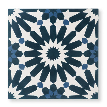 Sample: Erizo Blue Cement Tile-Sample-Sample-Riad Tile