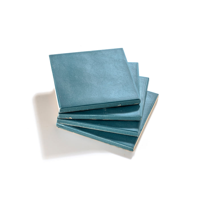 Aegean Blue 4x4 Formed Ceramic Tile | Matte-Main Inventory-All Products,Solids,Under 10-Riad Tile