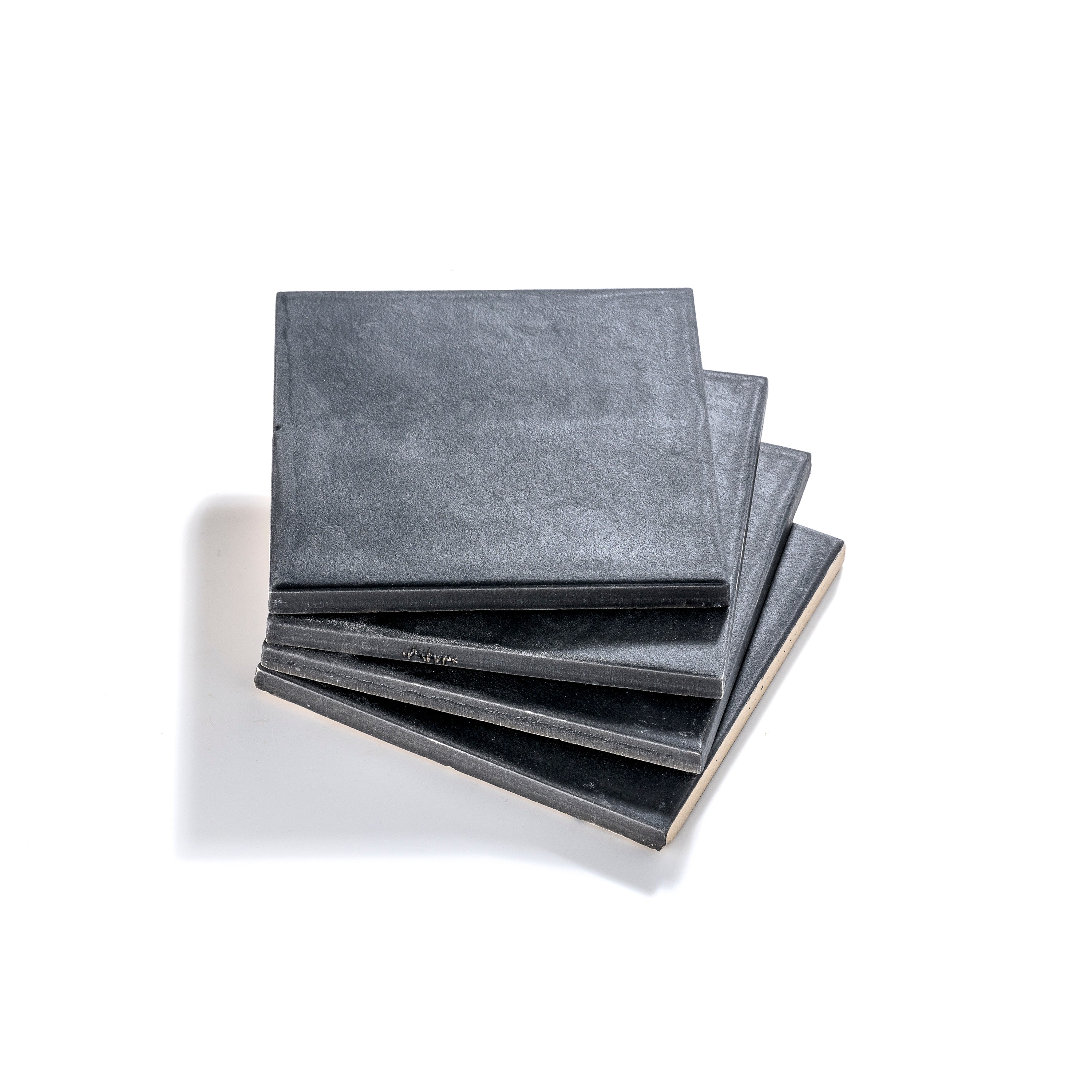 Deep Black 4x4 Formed Ceramic Tile | Matte