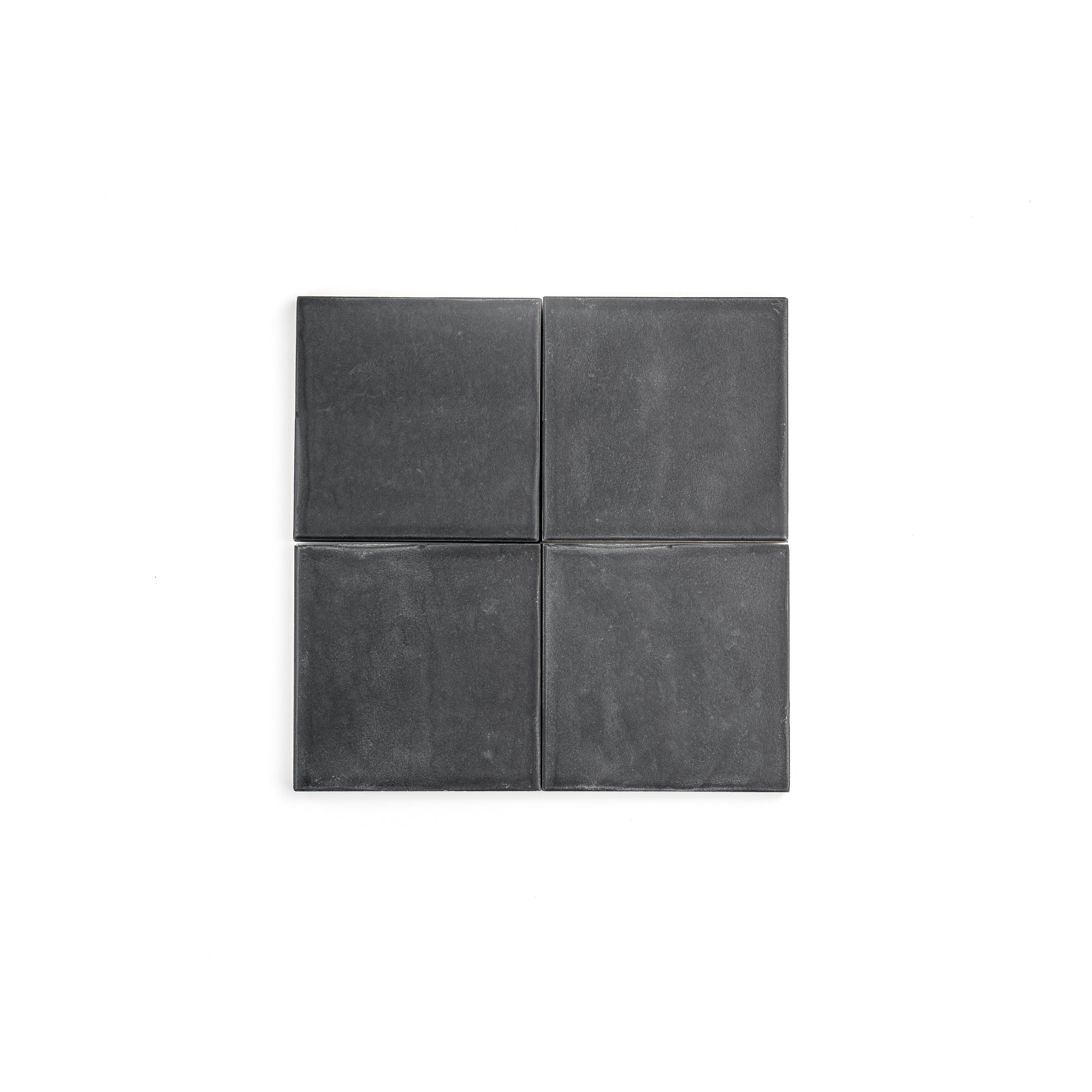 Deep Black 4x4 Formed Ceramic Tile | Matte