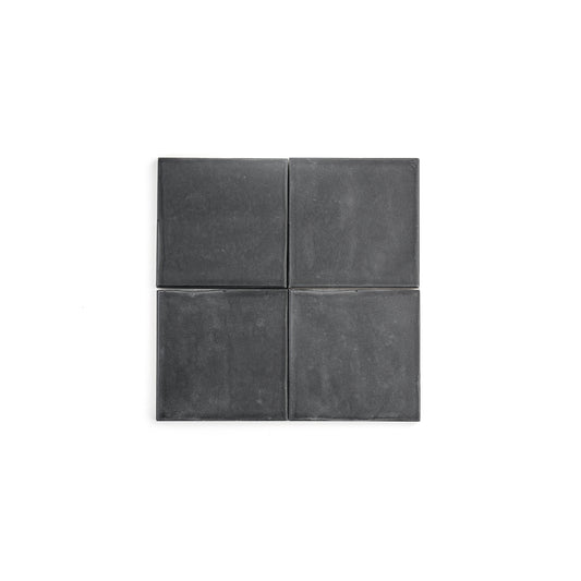 Deep Black 4x4 Formed Ceramic Tile | Matte-Main Inventory-All Products,Solids,Under 10-Riad Tile