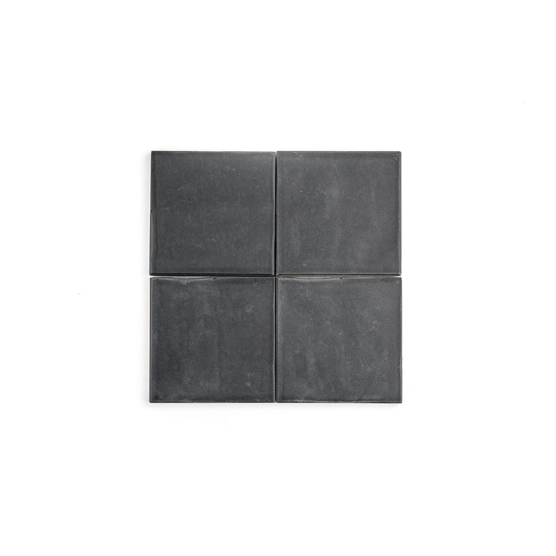 Deep Black 4x4 Formed Ceramic Tile | Matte-Main Inventory-All Products,Solids,Under 10-Riad Tile