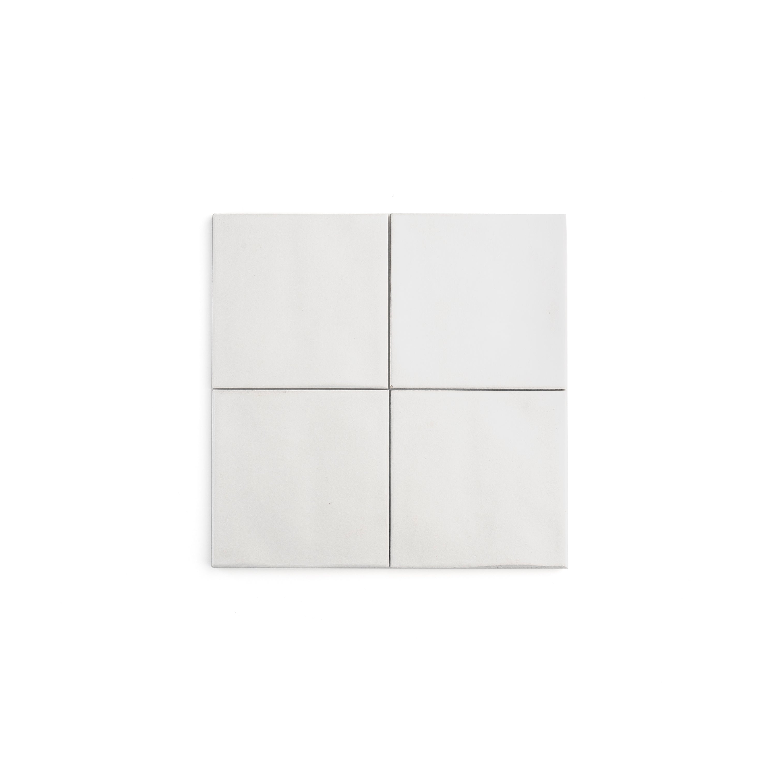 White 4x4 Formed Ceramic Tile | Matte