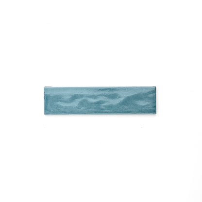 Sample: Aegean Blue 2x8 Formed Ceramic Tile | Glossy (1 sample piece)-Sample-Sample-Riad Tile
