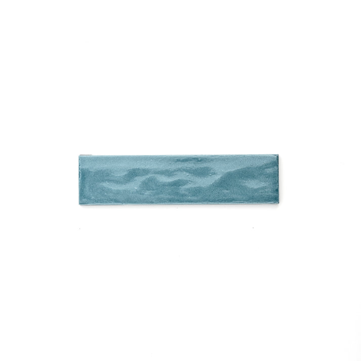Sample: Aegean Blue 2x8 Formed Ceramic Tile | Glossy (1 sample piece)-Sample-Sample-Riad Tile