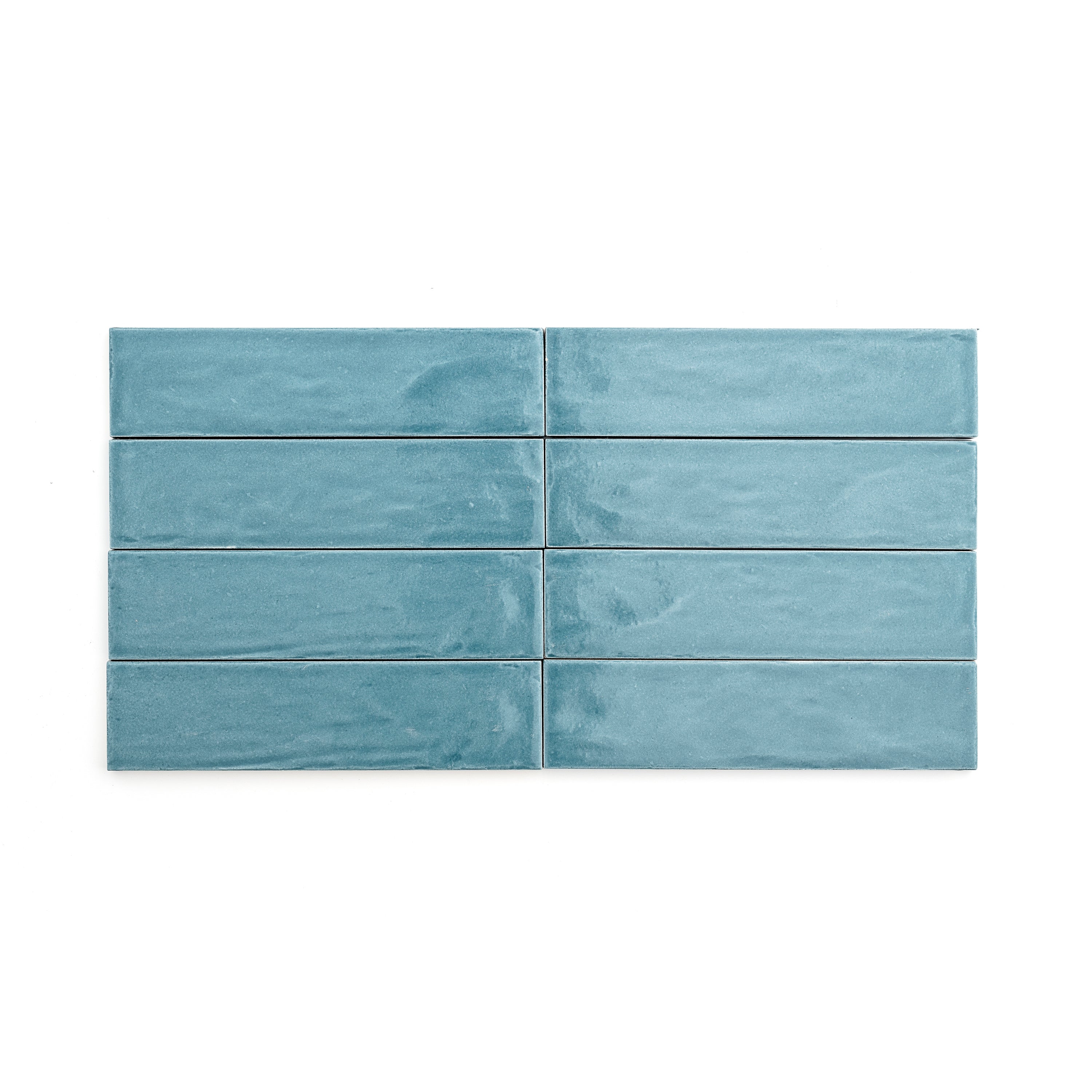 Aegean Blue 2x8 Formed Ceramic Tile | Glossy