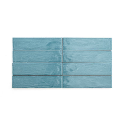 Aegean Blue 2x8 Formed Ceramic Tile | Glossy-Main Inventory-All Products,Solids,Under 10-Riad Tile