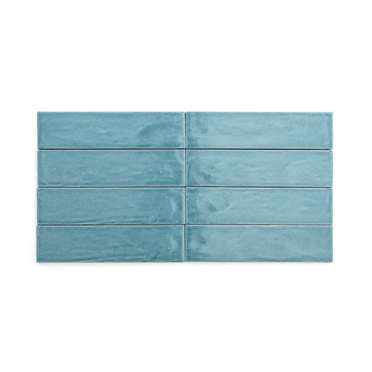 Aegean Blue 2x8 Formed Ceramic Tile | Glossy-Main Inventory-All Products,Solids,Under 10-Riad Tile
