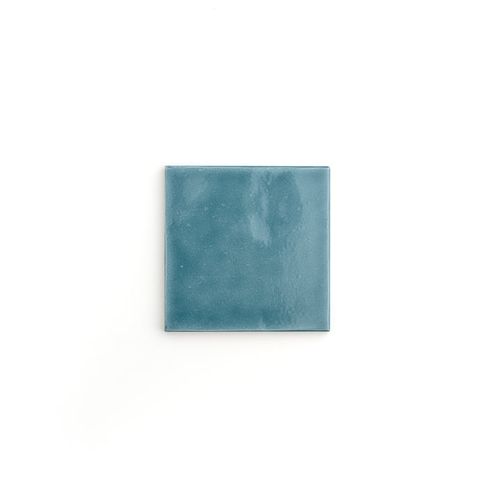 Sample: Aegean Blue 4x4 Formed Ceramic Tile | Glossy (1 sample piece)-Sample-Sample-Riad Tile