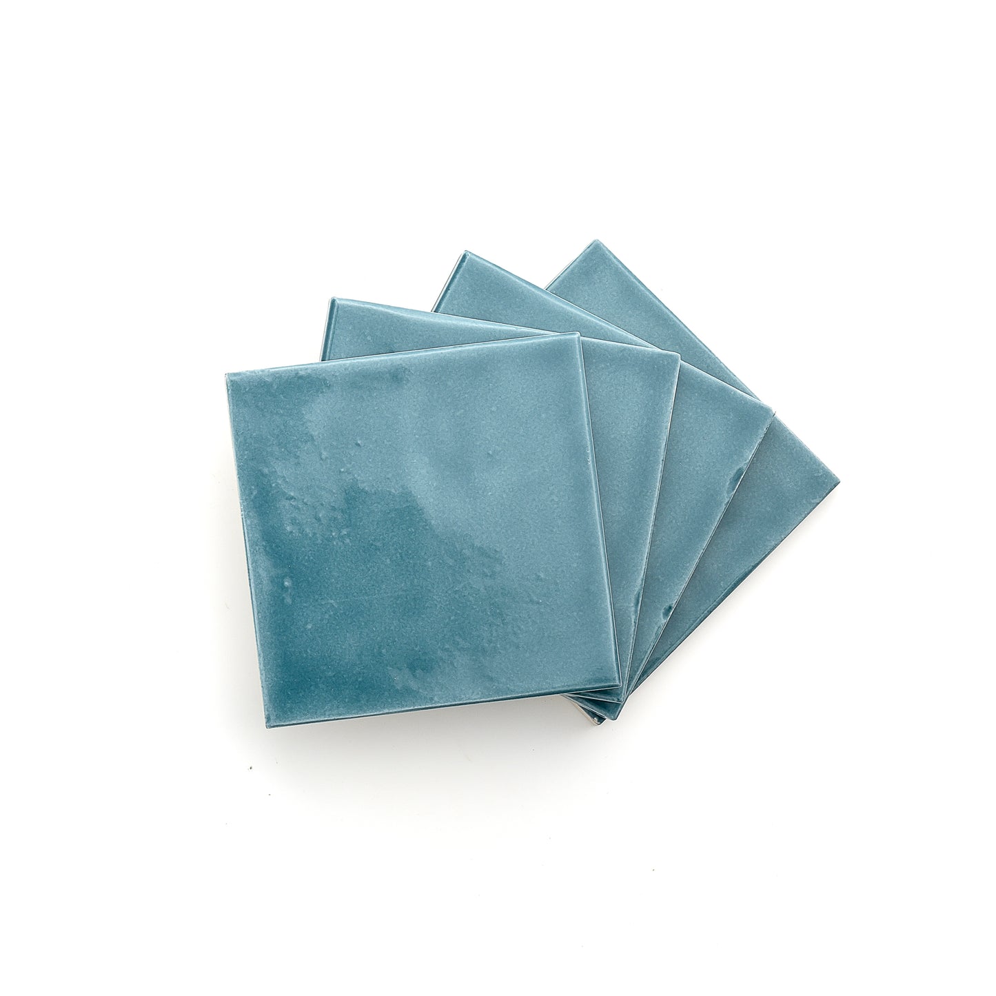 Aegean Blue 4x4 Formed Ceramic Tile | Glossy-Main Inventory-All Products,Solids,Under 10-Riad Tile