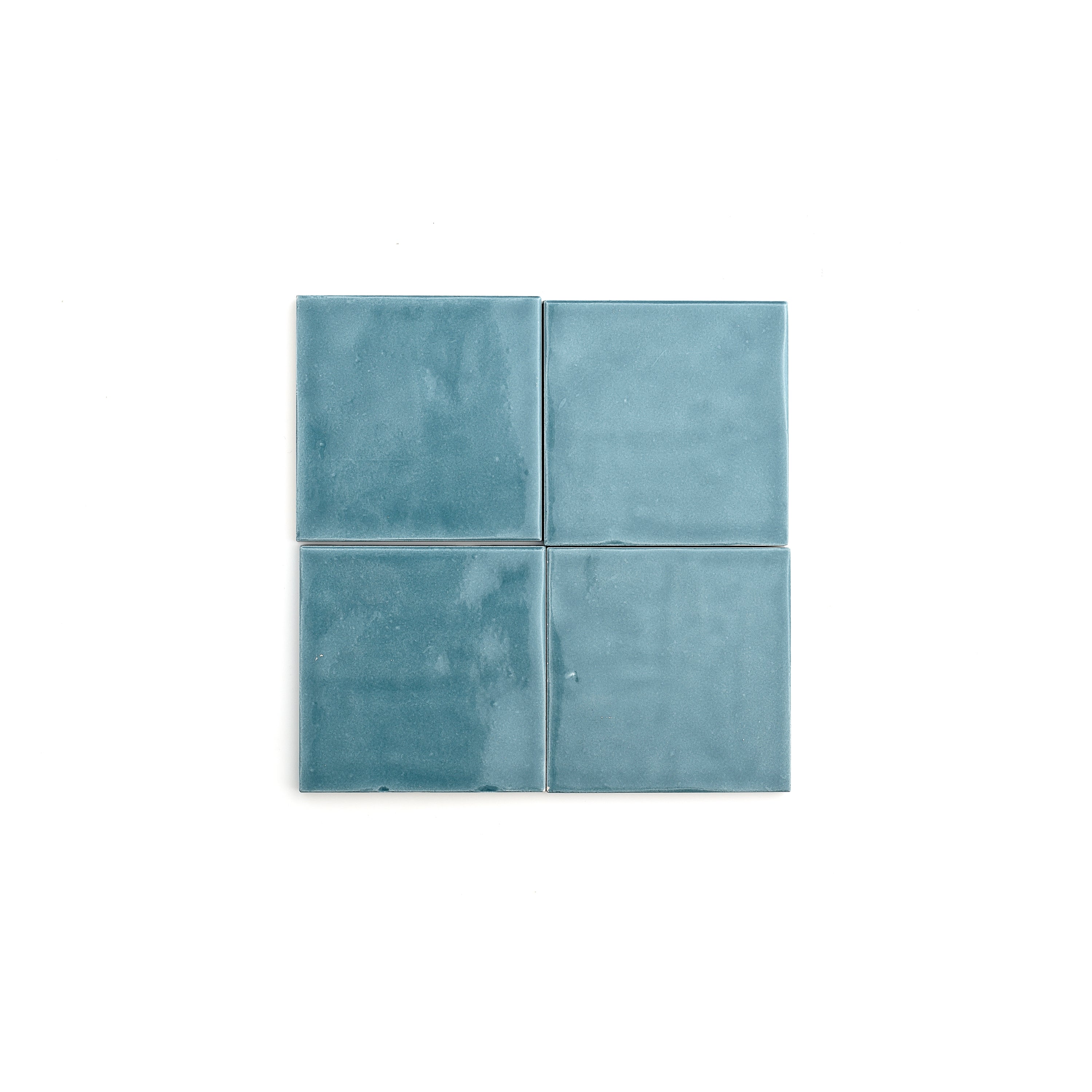 Aegean Blue 4x4 Formed Ceramic Tile | Glossy