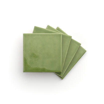Cactus Green 4x4 Formed Ceramic Tile | Glossy-Main Inventory-All Products,Solids,Under 10-Riad Tile