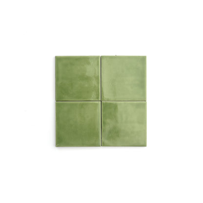 Cactus Green 4x4 Formed Ceramic Tile | Glossy-Main Inventory-All Products,Solids,Under 10-Riad Tile