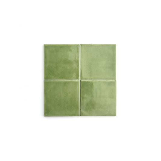Cactus Green 4x4 Formed Ceramic Tile | Glossy-Main Inventory-All Products,Solids,Under 10-Riad Tile