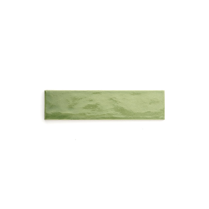 Sample: Cactus Green 2x8 Formed Ceramic Tile | Glossy (1 sample piece)-Sample-Sample-Riad Tile