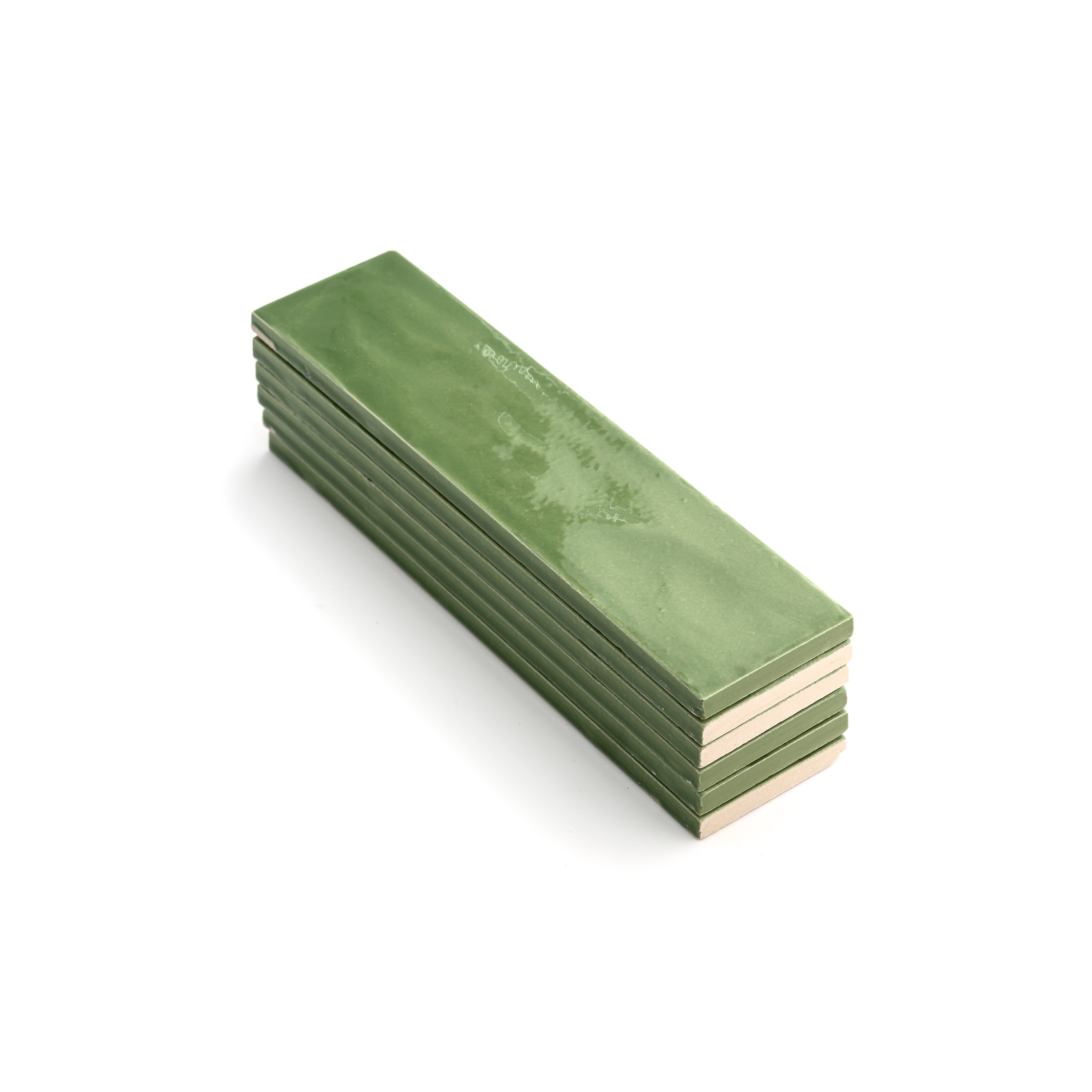 Cactus Green 2x8 Formed Ceramic Tile | Glossy