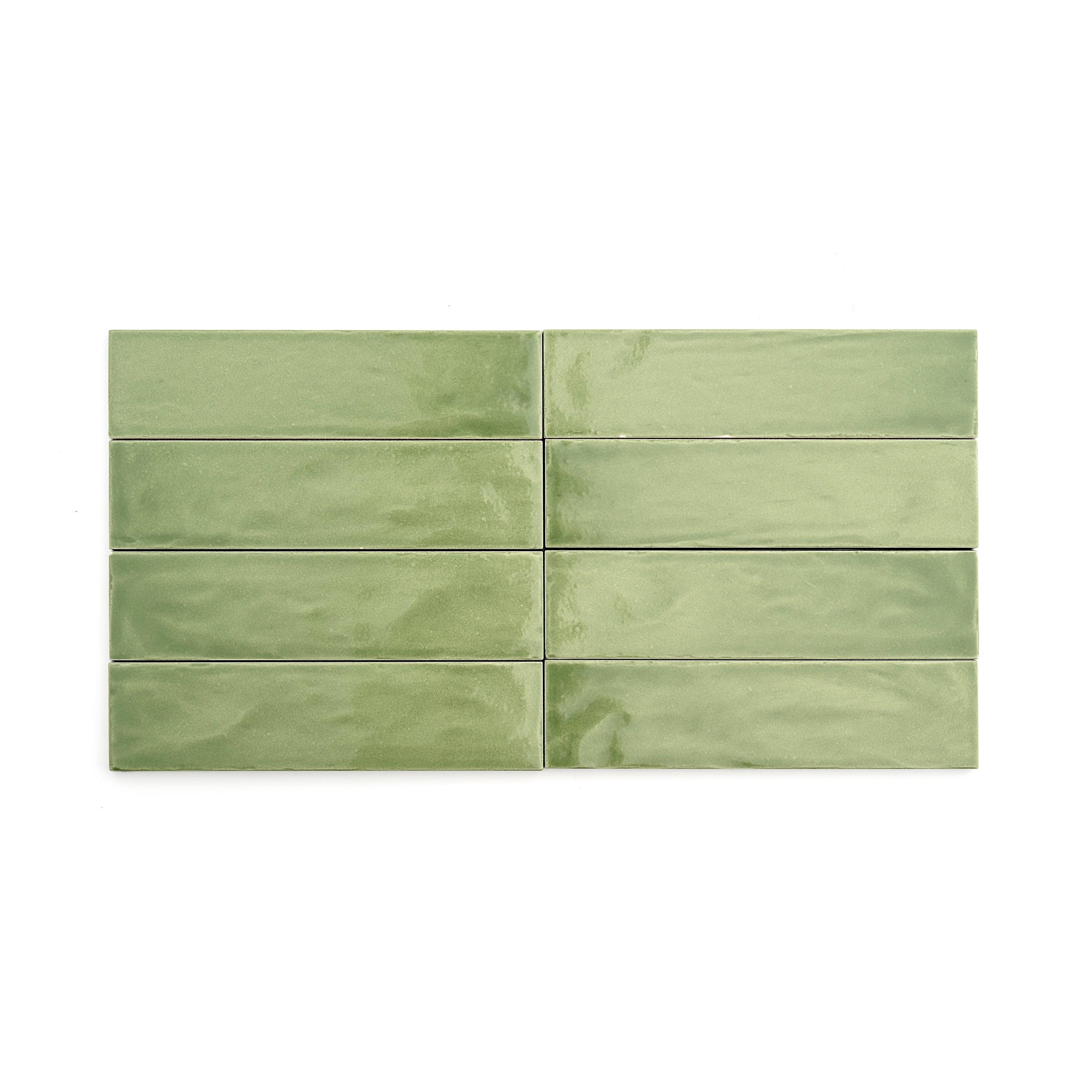 Cactus Green 2x8 Formed Ceramic Tile | Glossy