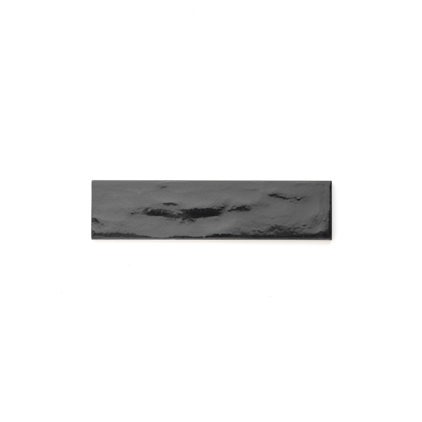 Sample: Deep Black 2x8 Formed Ceramic Tile | Glossy (1 sample piece)-Sample-Sample-Riad Tile