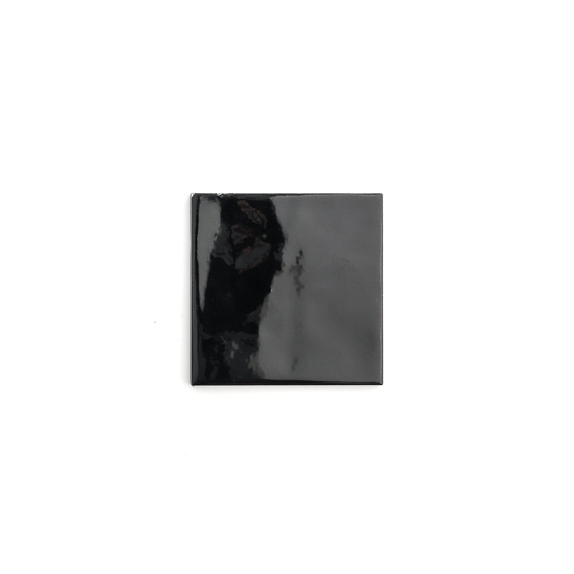 Sample: Deep Black 4x4 Formed Ceramic Tile | Glossy (1 sample piece)-Sample-Sample-Riad Tile