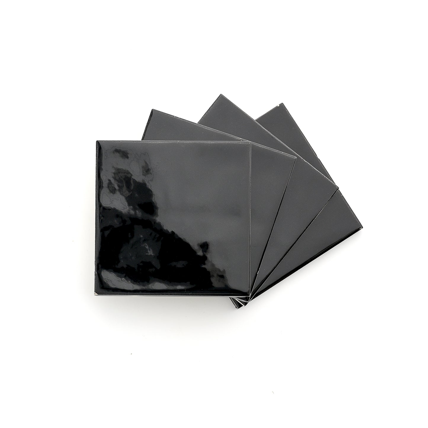Deep Black 4x4 Formed Ceramic Tile | Glossy-Main Inventory-All Products,Solids,Under 10-Riad Tile