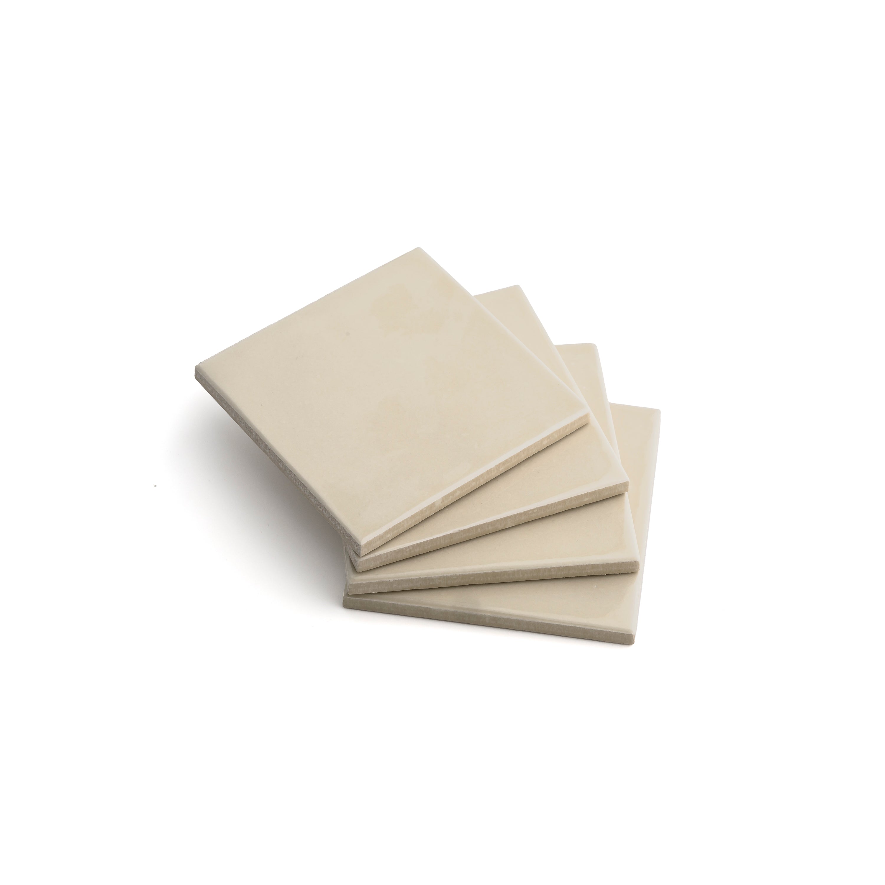 Latte 4x4 Formed Ceramic Tile | Glossy