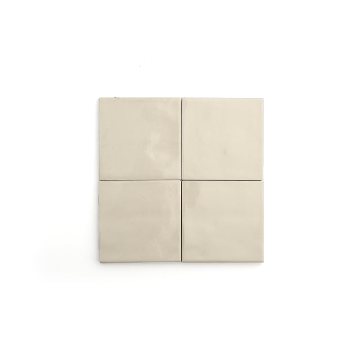Latte 4x4 Formed Ceramic Tile | Glossy-Main Inventory-All Products,Neutral Ceramic,Solids,Under 10-Riad Tile