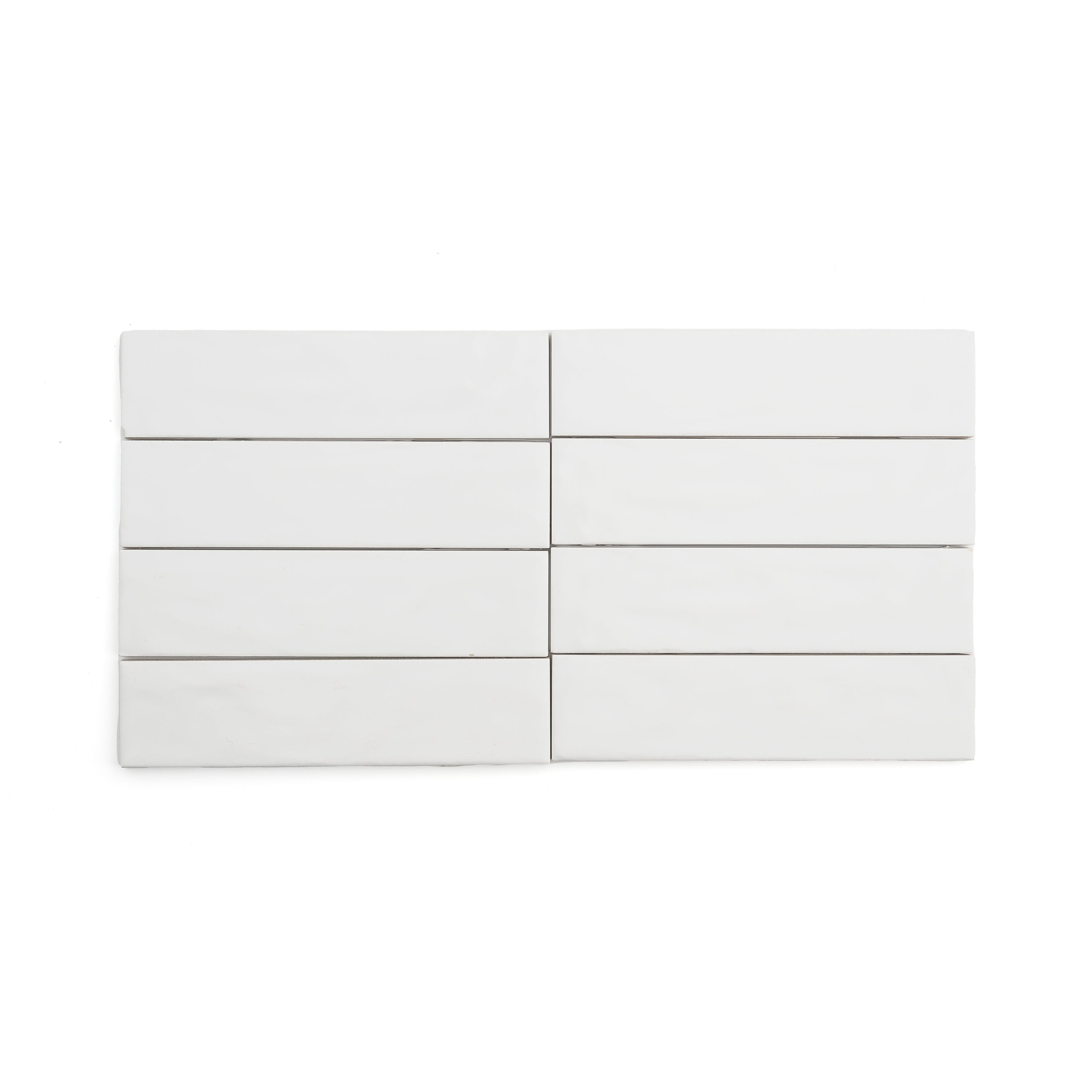 White 2x8 Formed Ceramic Tile | Glossy