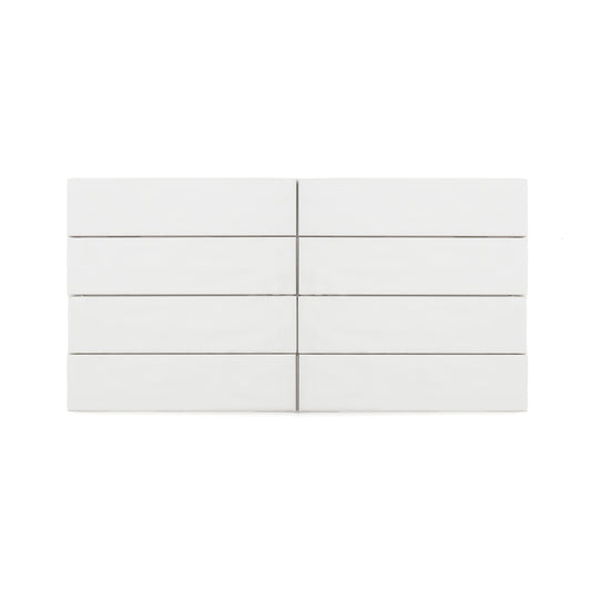 White 2x8 Formed Ceramic Tile | Glossy-Main Inventory-All Products,Neutral Ceramic,Solids,Under 10-Riad Tile