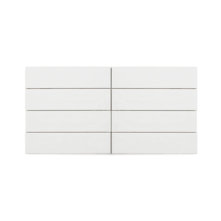 White 2x8 Formed Ceramic Tile | Glossy-Main Inventory-All Products,Neutral Ceramic,Solids,Under 10-Riad Tile